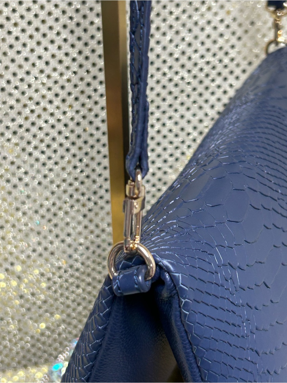Gigi New York Rachel Foldover Embossed Crossbody Bag w/Tassel Approx. 10 x 8 - Picture 10 of 13